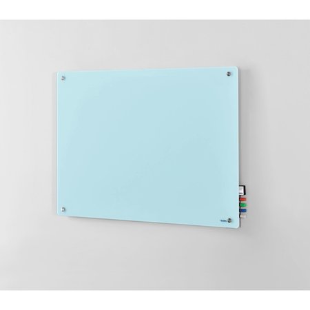 GLOBAL INDUSTRIAL 48W x 36H Magnetic Glass Dry Erase Board, Seafoam 695701